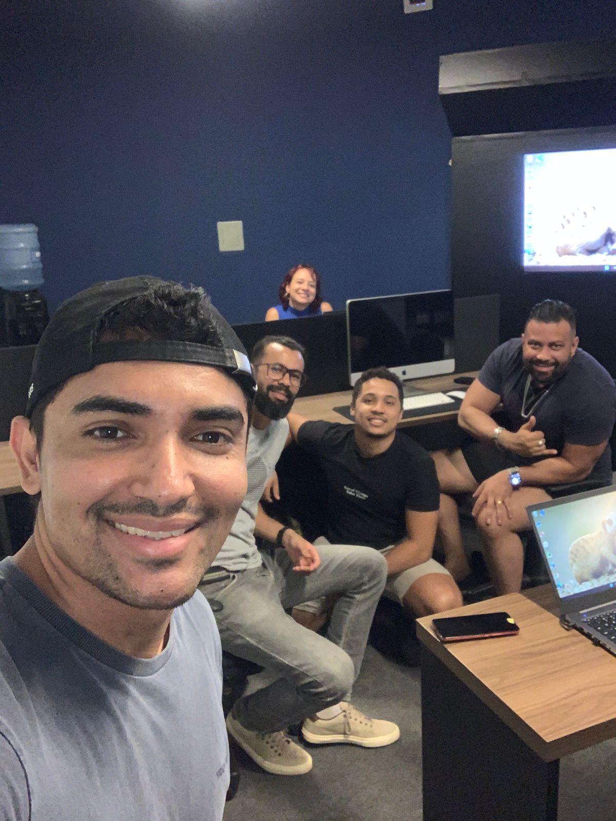 Selfie com alunos da turma web